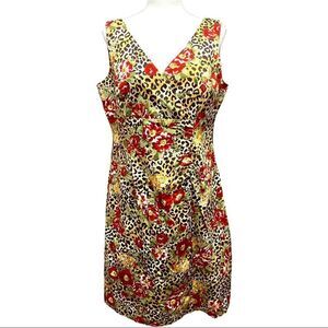 Madison Leigh Floral V-Neck Sleeveless Dress Sz 12